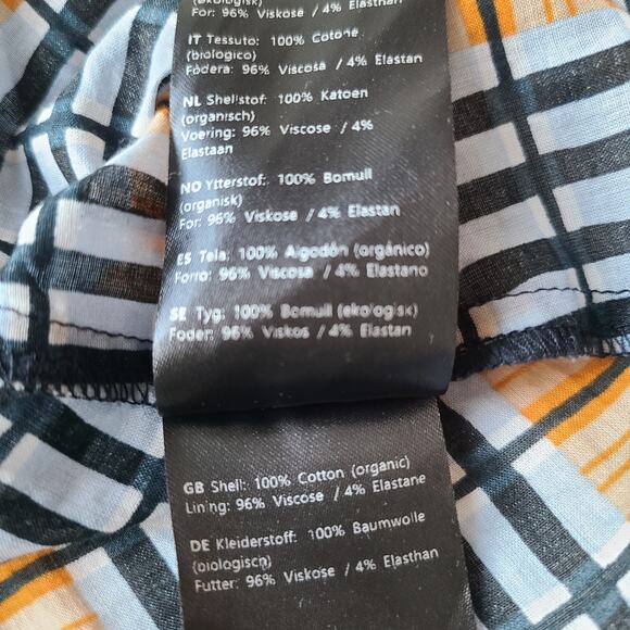 Samsoe Samsoe Martha Short Dress Organic Cotton Plaid Ruffle Long Sleeve Size XS - Picture 11 of 14